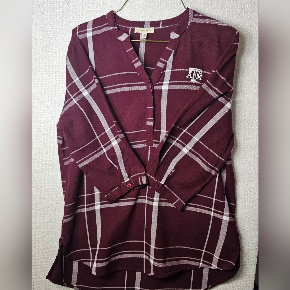 Texas A&M Aggies Plaid Tunic Top UG Apparel Small